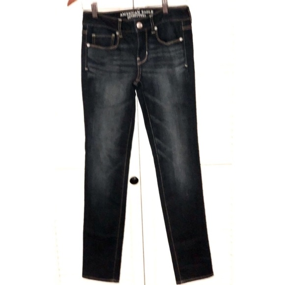 American Eagle Women’s super stretch skinny dark wash jeans size 4 regular - Picture 2 of 9